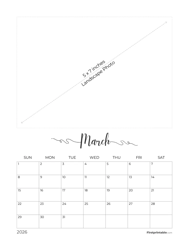 March 2026 Photo Calendar