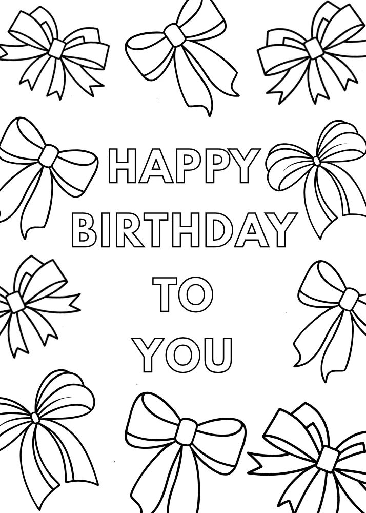 Color the Bow-Themed Card