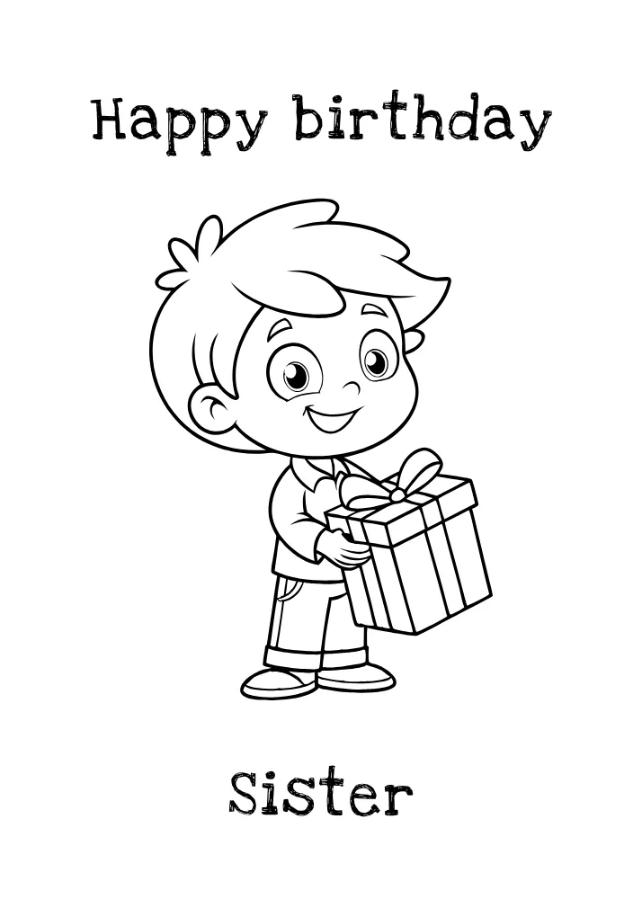 Printable Happy Birthday Card to Sister