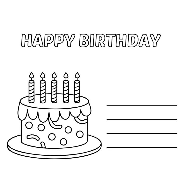Color the Birthday Cake Card