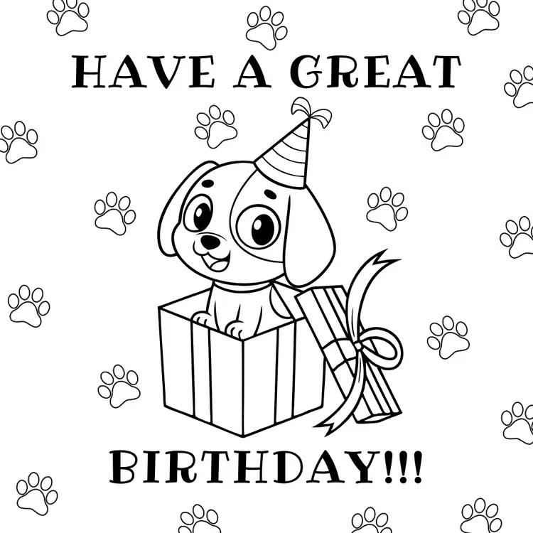 Puppy Peeking out Birthday Card