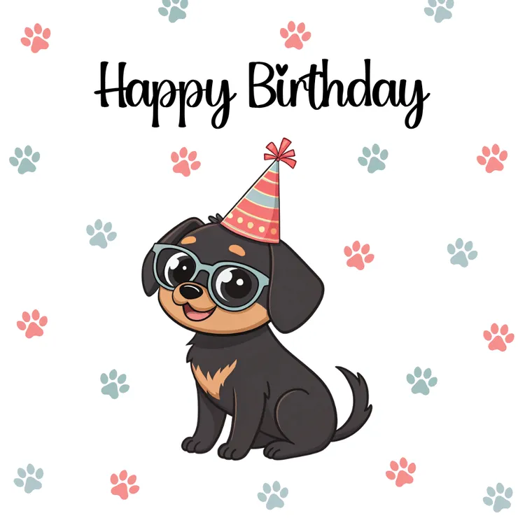 Happy Birthday from the Coolest Pup with Glasses