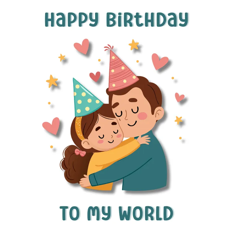"Happy Birthday to My World" Card for Daughter