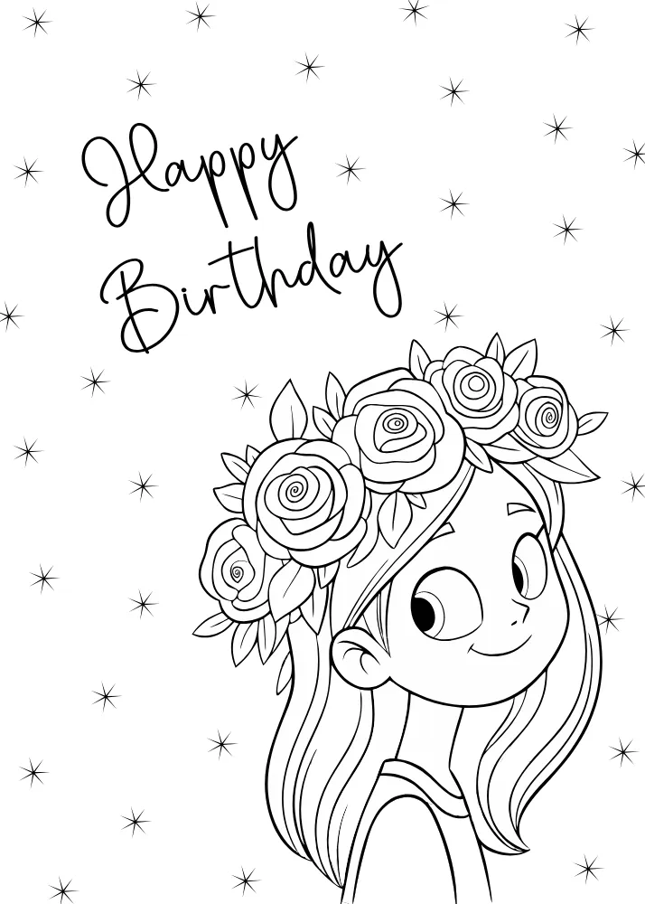 "Happy Birthday" Color the Card