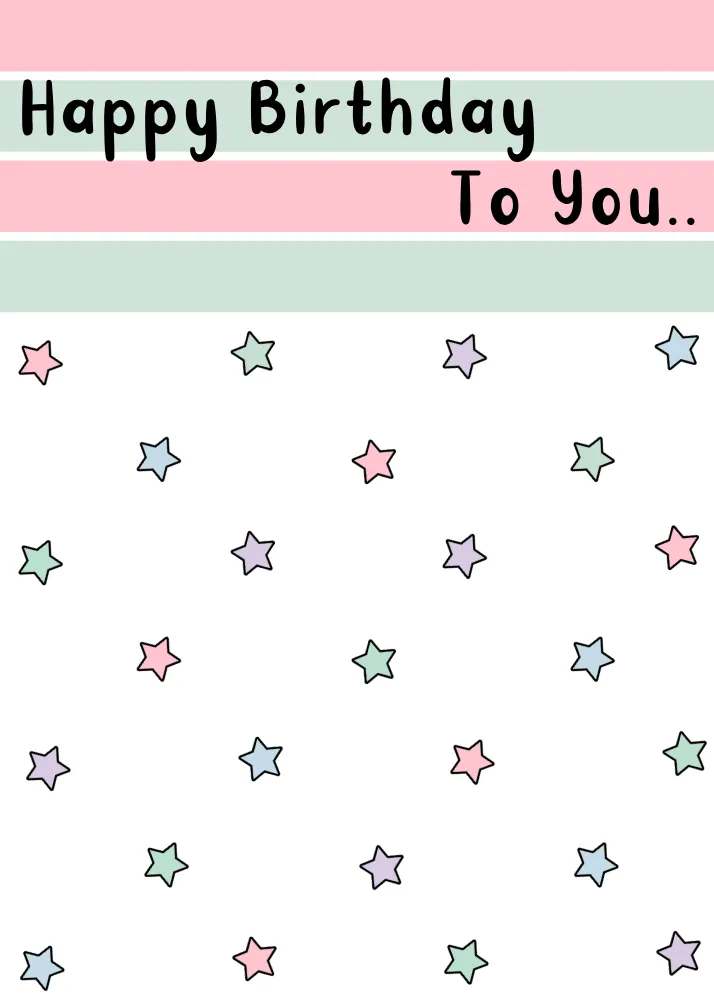 Stripes and Stars Happy Birthday to You Card