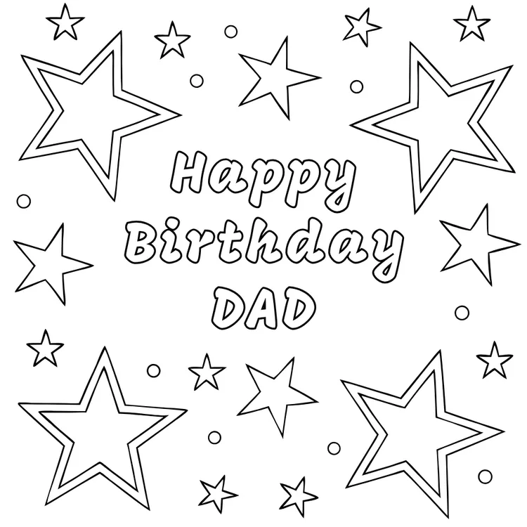 Star-Themed Happy Birthday Card for Dad