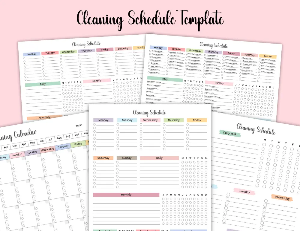Printable Cleaning Schedule Template Printable Cleaning Schedule Template