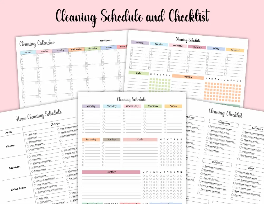Printable Cleaning Schedule and Checklist Printable Cleaning Schedule and Checklist