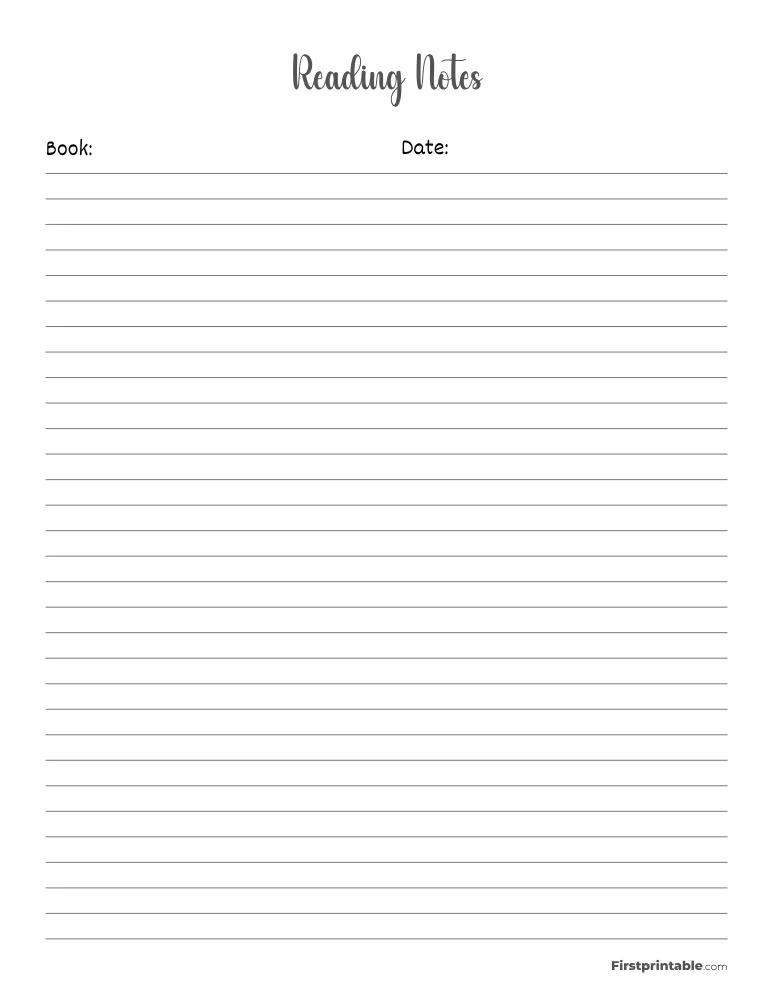 Printable Reading Log Template 12