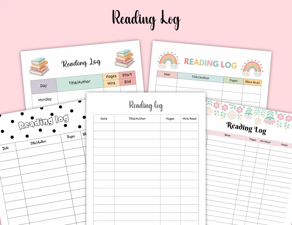 Reading Log for Kids