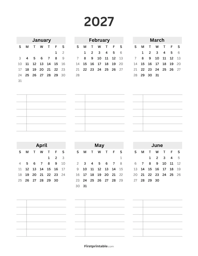 Yearly Planner 2027 Simple Page 01