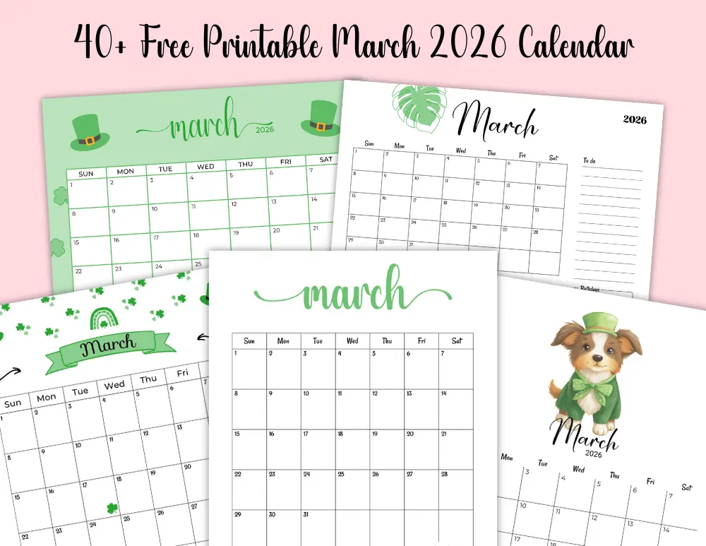 40+ Free Printable March 2026 Calendar 40+ Free Printable March 2026 Calendar