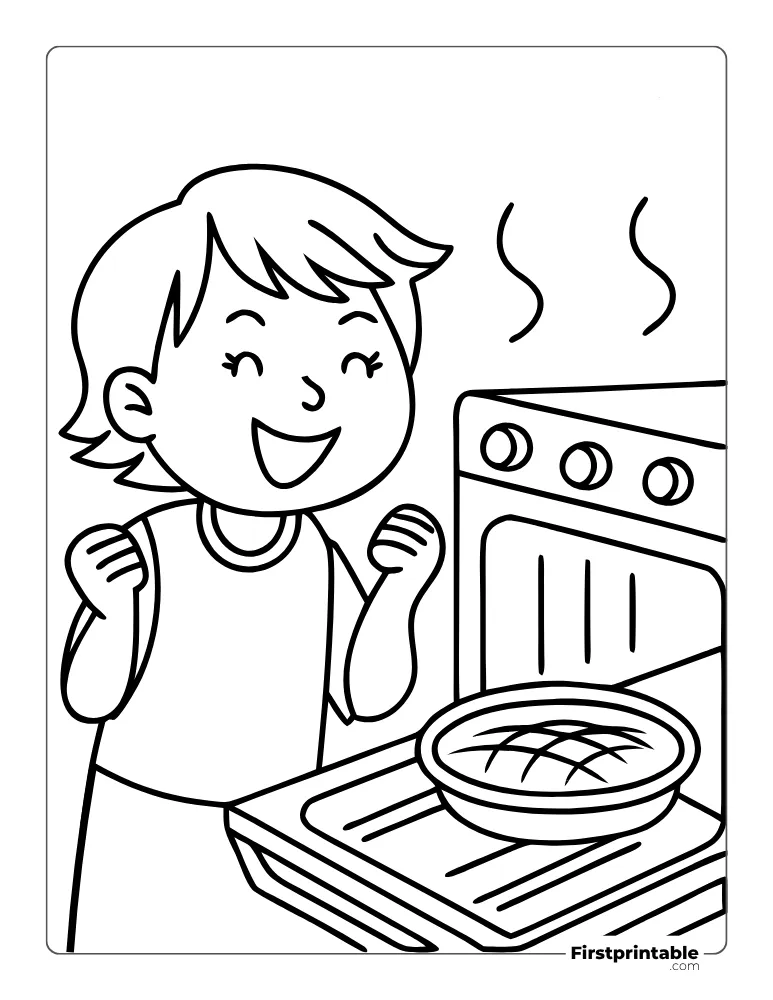 Baked Apple Pie - Fun Coloring Sheet