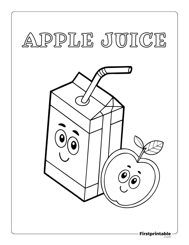 Carton of Apple Juice - Fun to Color!