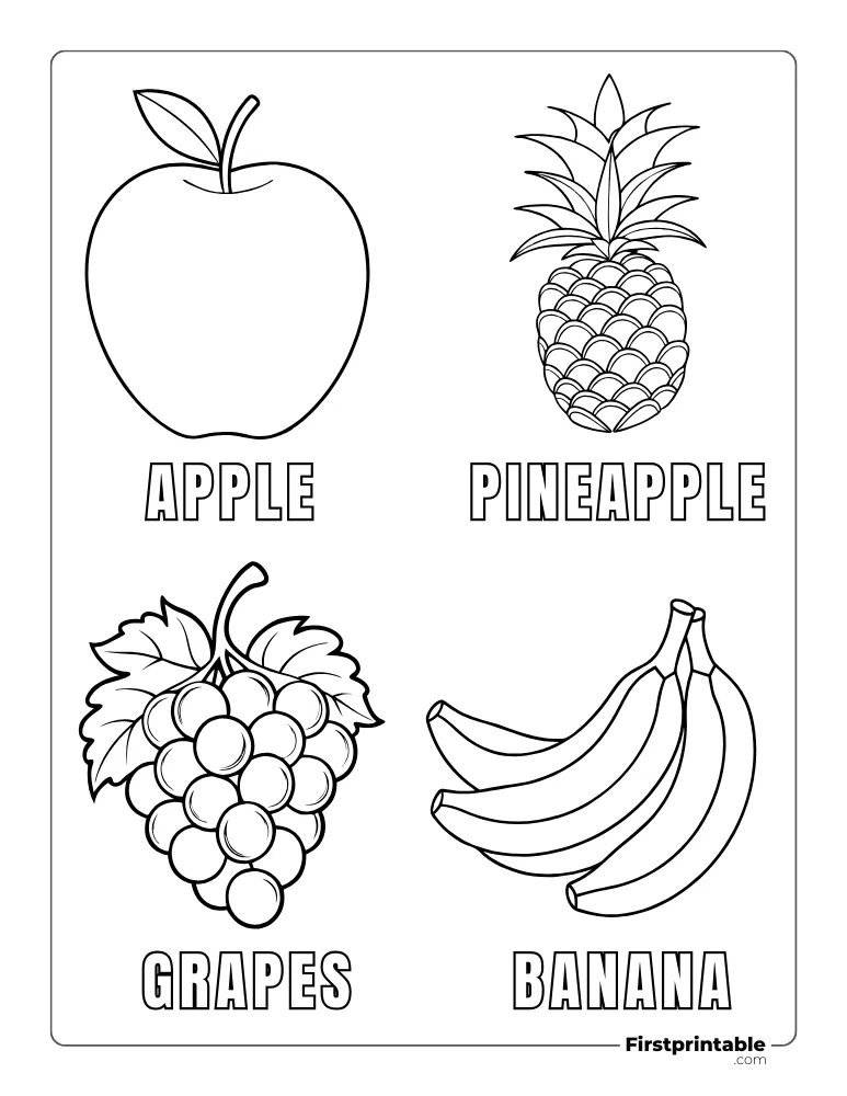 Summer Fruits Coloring Page