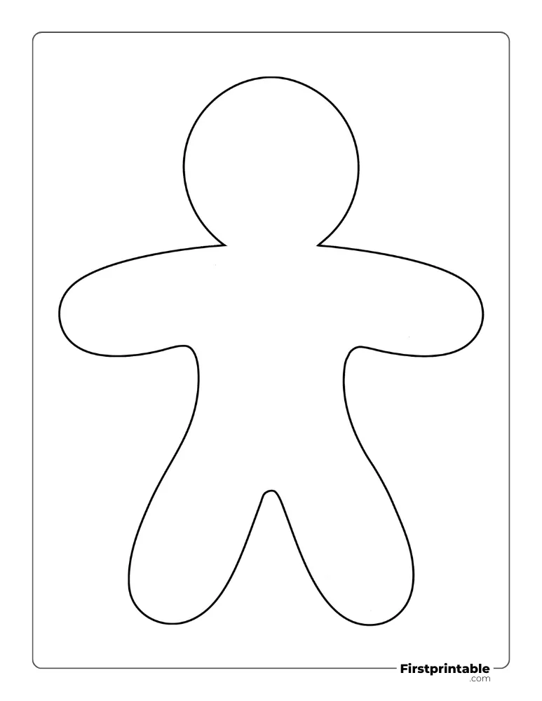Blank Gingerbread Man Template - Full Page Outline