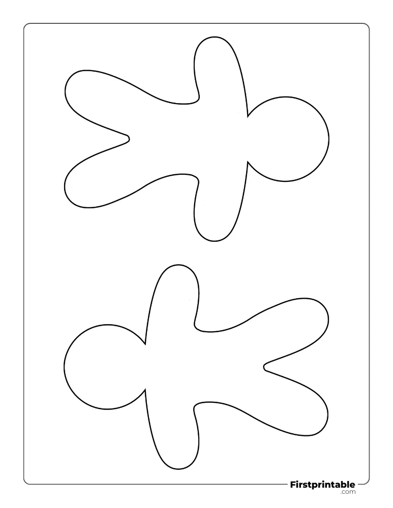 Blank Gingerbread Man Template - Large Outline