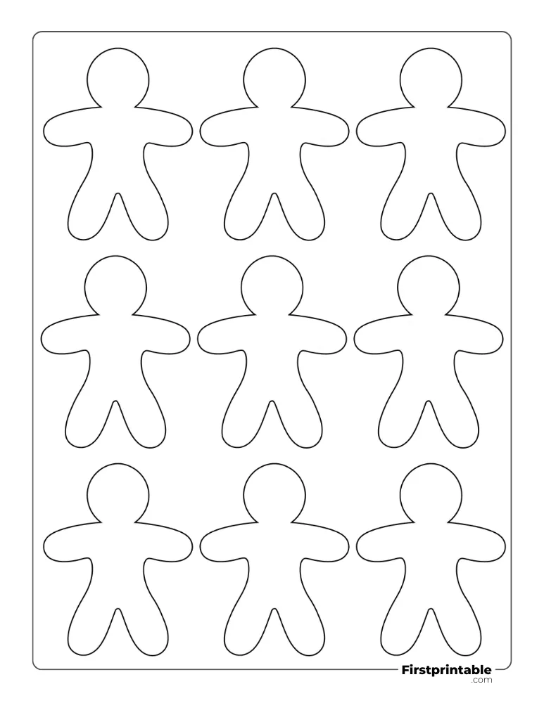 Blank Gingerbread Man Template - Small Outline
