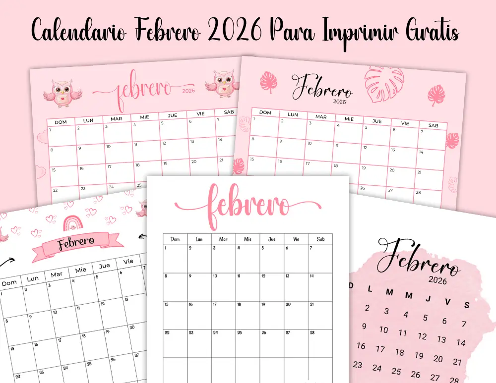 Calendario Febrero 2026 Para Imprimir Gratis en Español Calendario Febrero 2026 Para Imprimir Gratis en Español