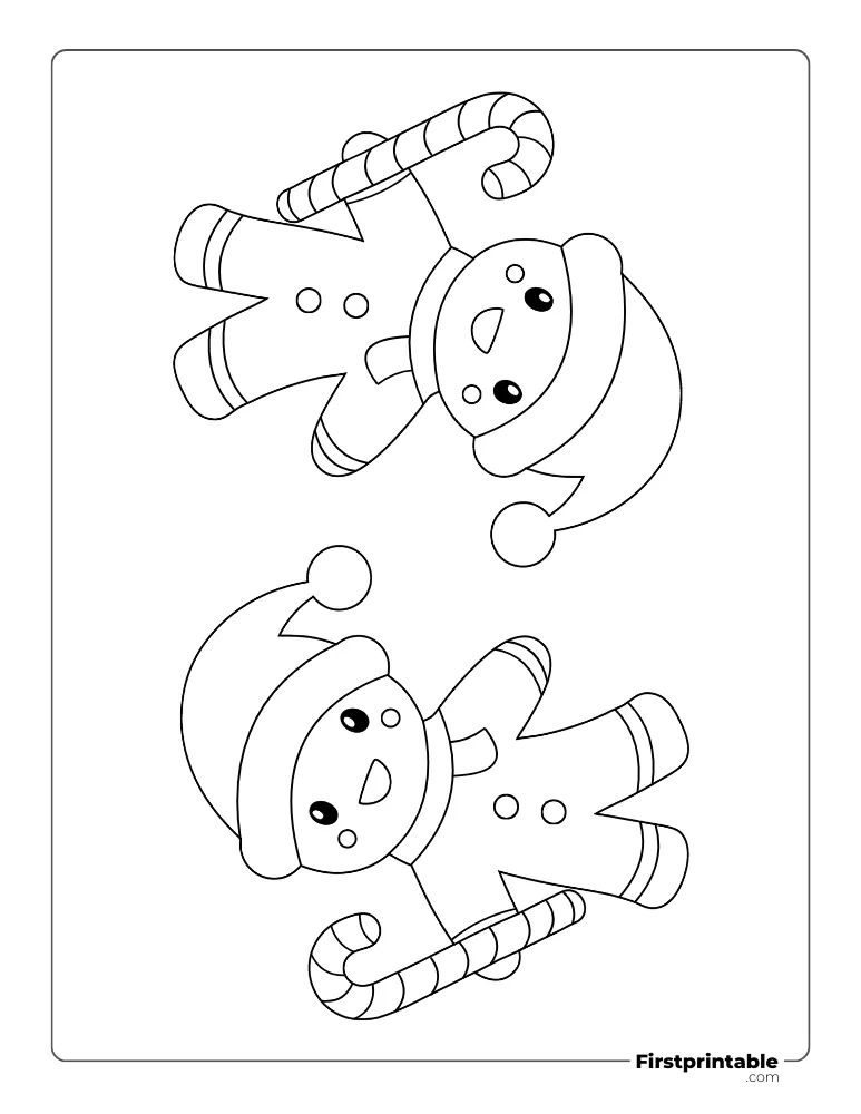 Christmas Gingerbread Man Template - Large Outline