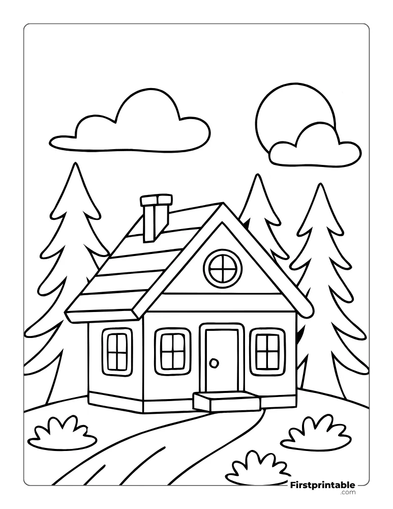 Cozy House to Color for Kids