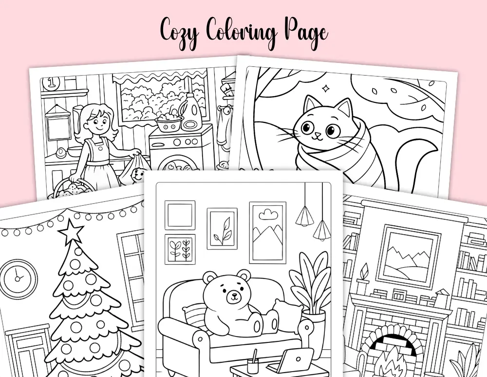 Free Cozy Coloring Page Free Cozy Coloring Page