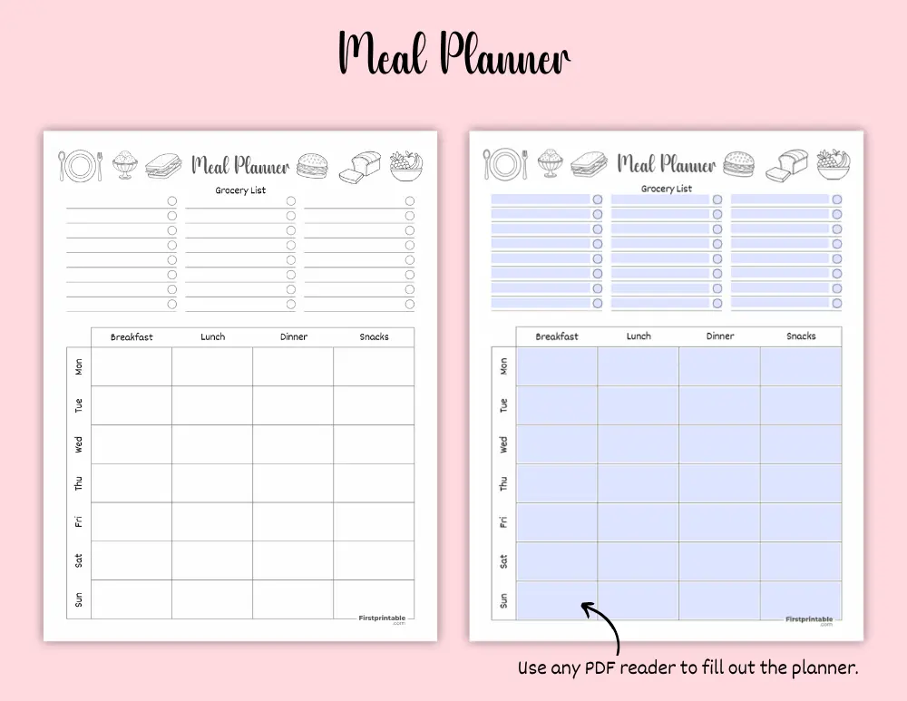 Free Meal Planner Free Meal Planner