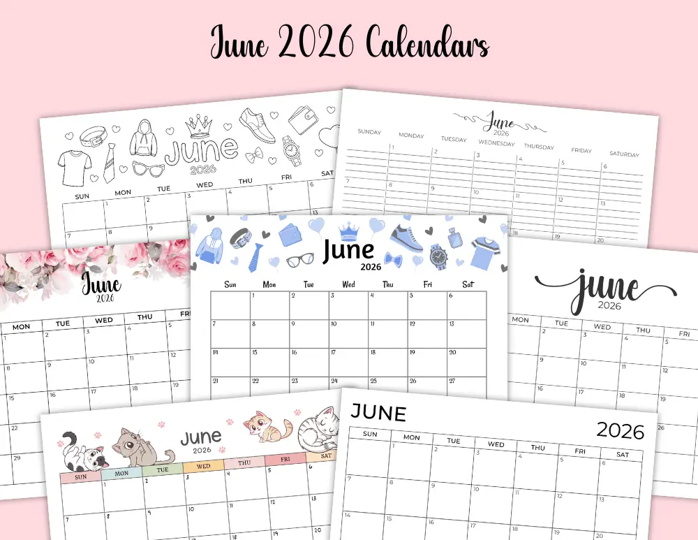 Free Printable 2026 June Calendar
