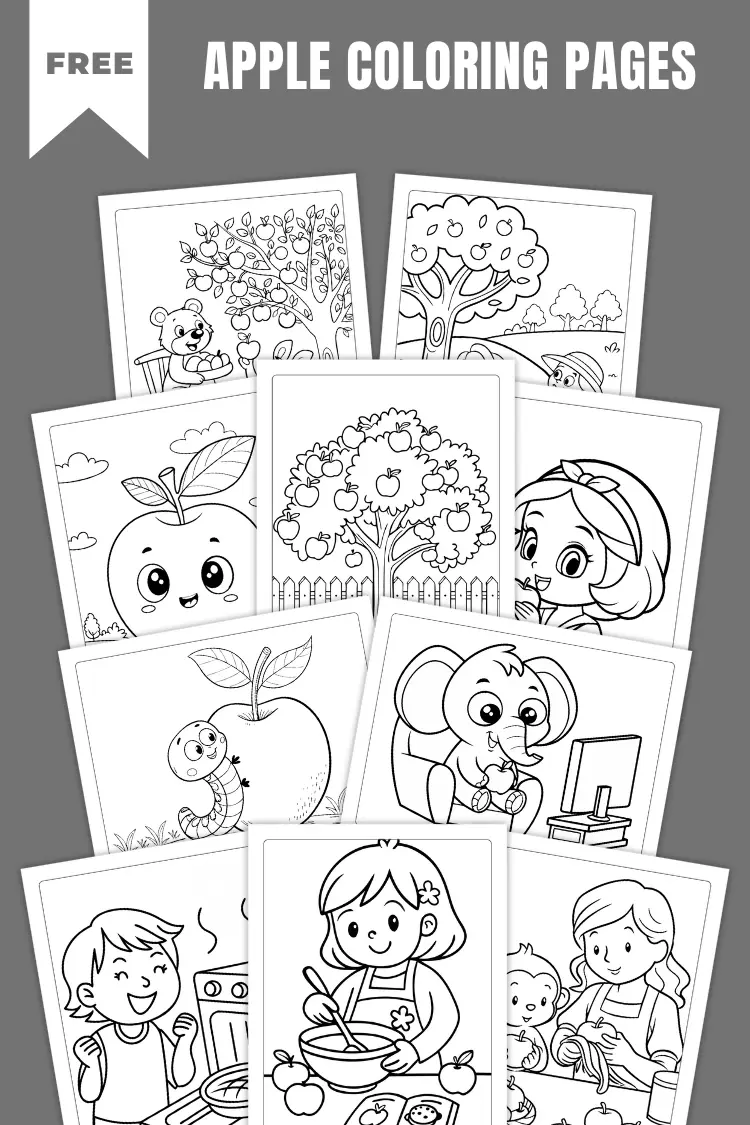 Apple Coloring Pages | 25+ Free PDF Printables