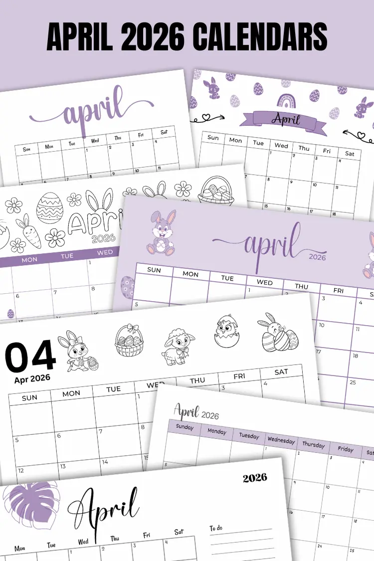 April 2026 Calendars | 40 Free Printable PDF