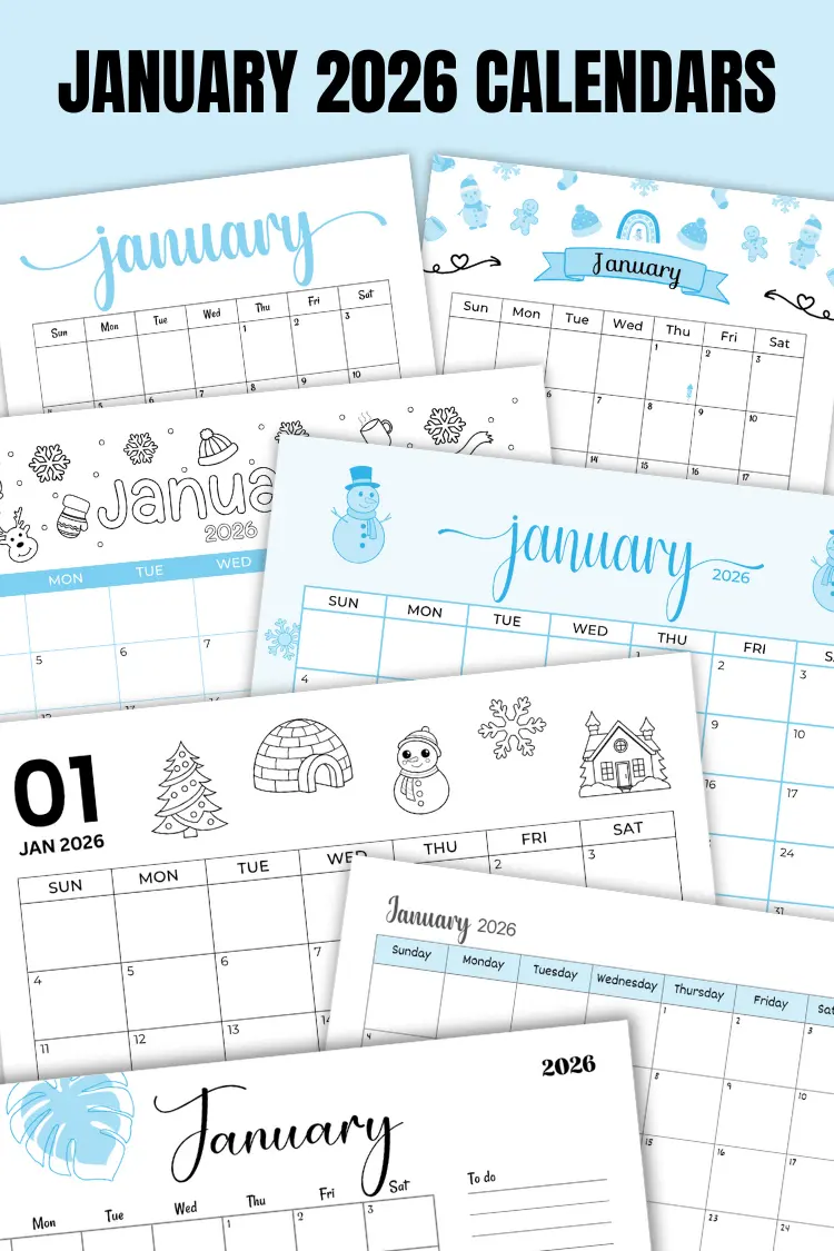 January 2026 Calendars | 40 Free Printable PDF