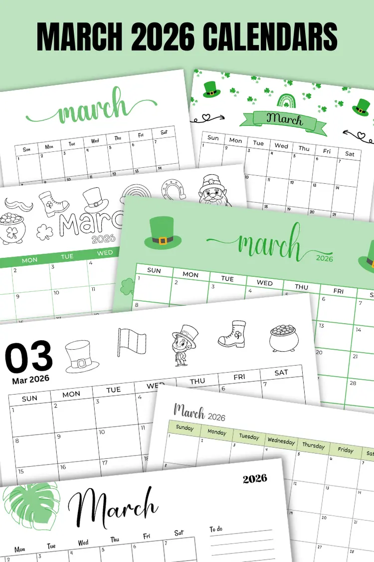 March 2026 Calendars | 40 Free Printable PDF