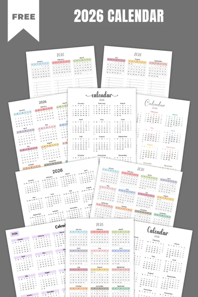 2026 Calendar Printables | FREE PDF