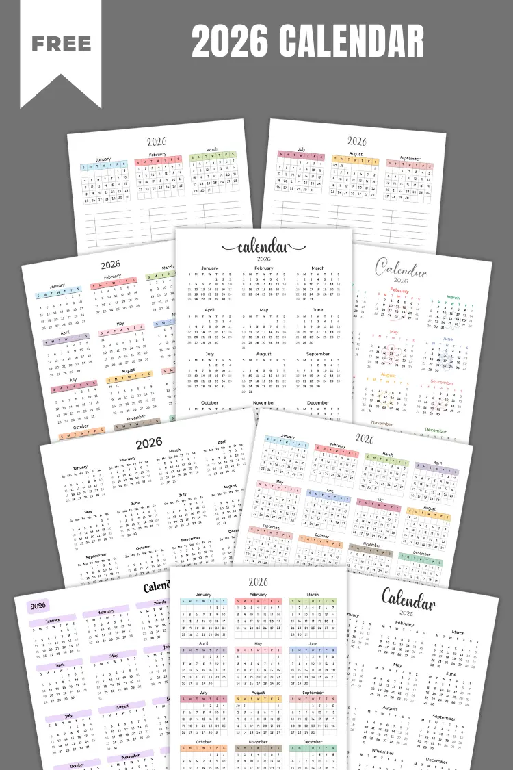 2026 Calendar Printables | FREE PDF