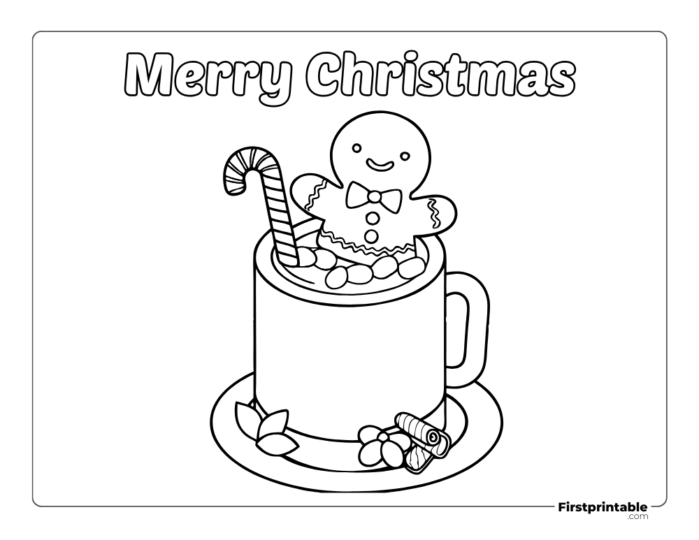 "Merry Christmas" Coloring Page for Kids