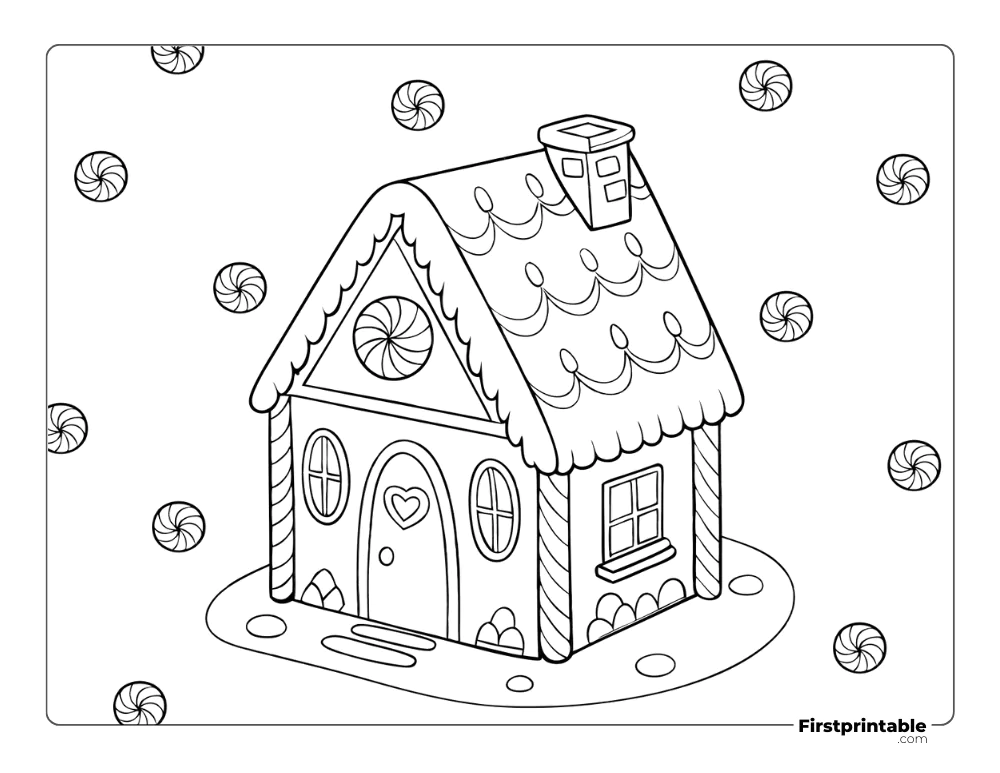 Gingerbread Man House Coloring Page