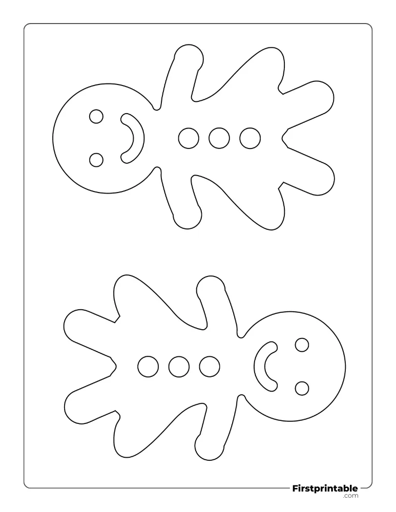 Gingerbread Woman Template - Large Outline