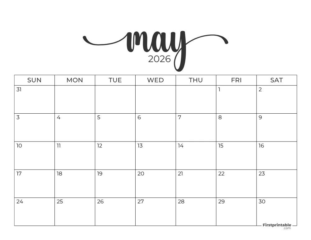 May 2026 Calendar