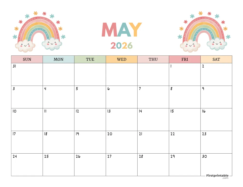 May 2026 Free Calendar