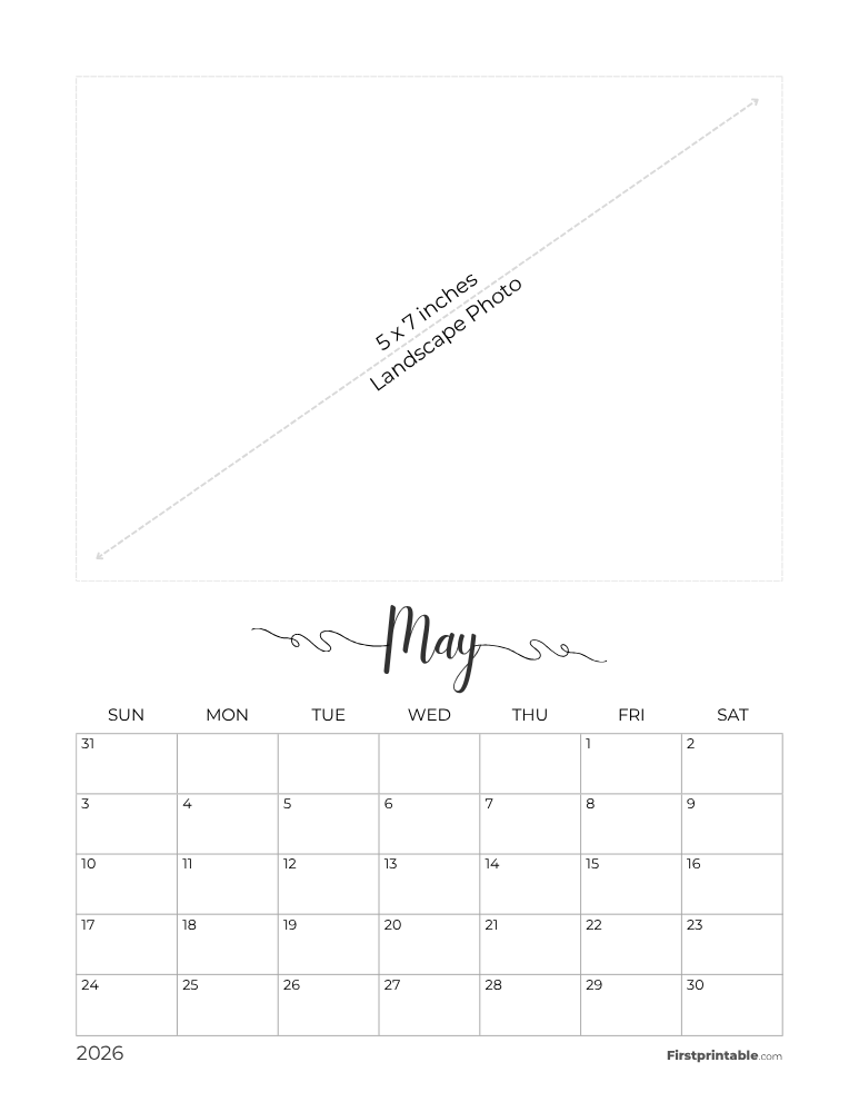 May 2026 Photo Calendar