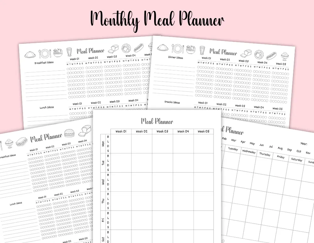 Monthly Meal Planner Monthly Meal Planner