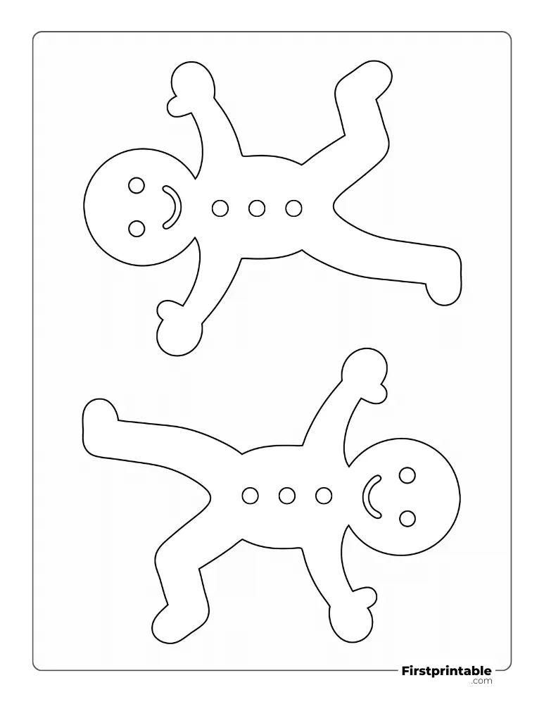 Movable Gingerbread Woman Template - Large Outline