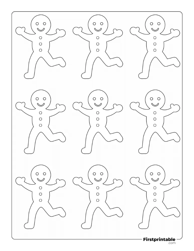 Movable Gingerbread Woman Template - Small Outline