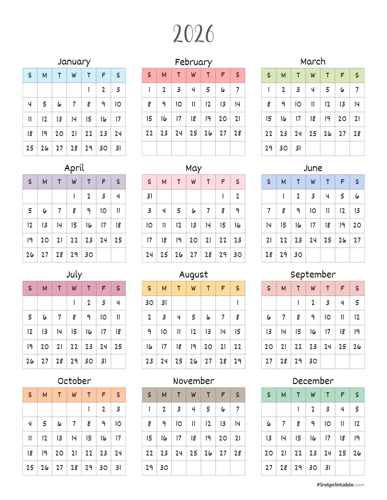 2026 Calendar