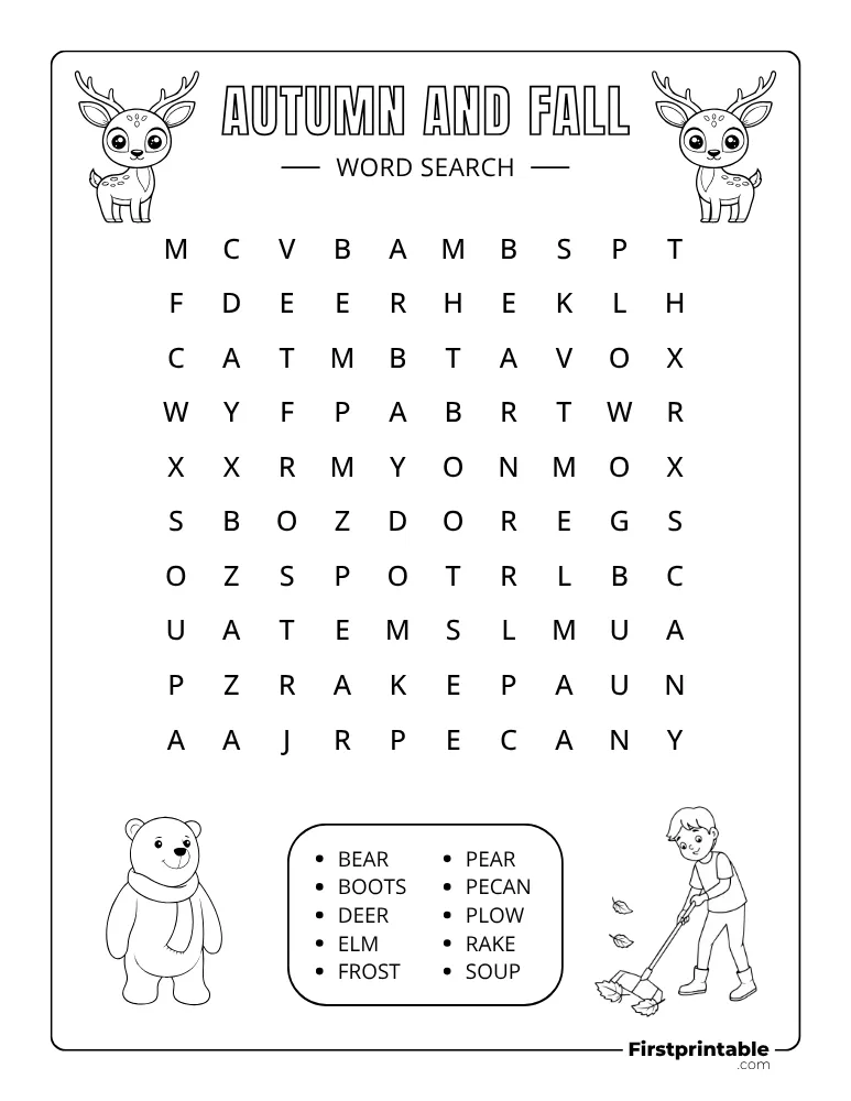 Fall Word Search - Easy 04