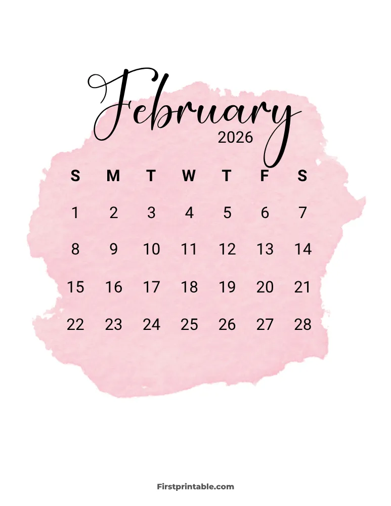 Printable February Calendar 2026 Template 11