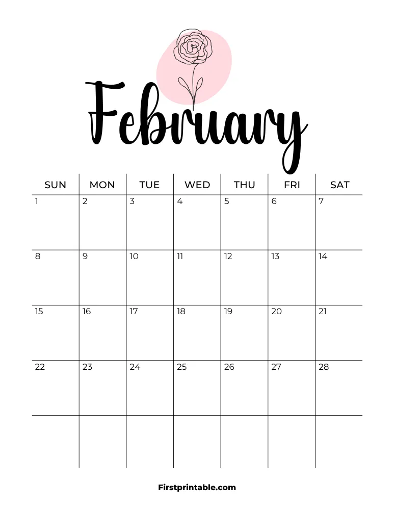 Printable February Calendar 2026 Template 14