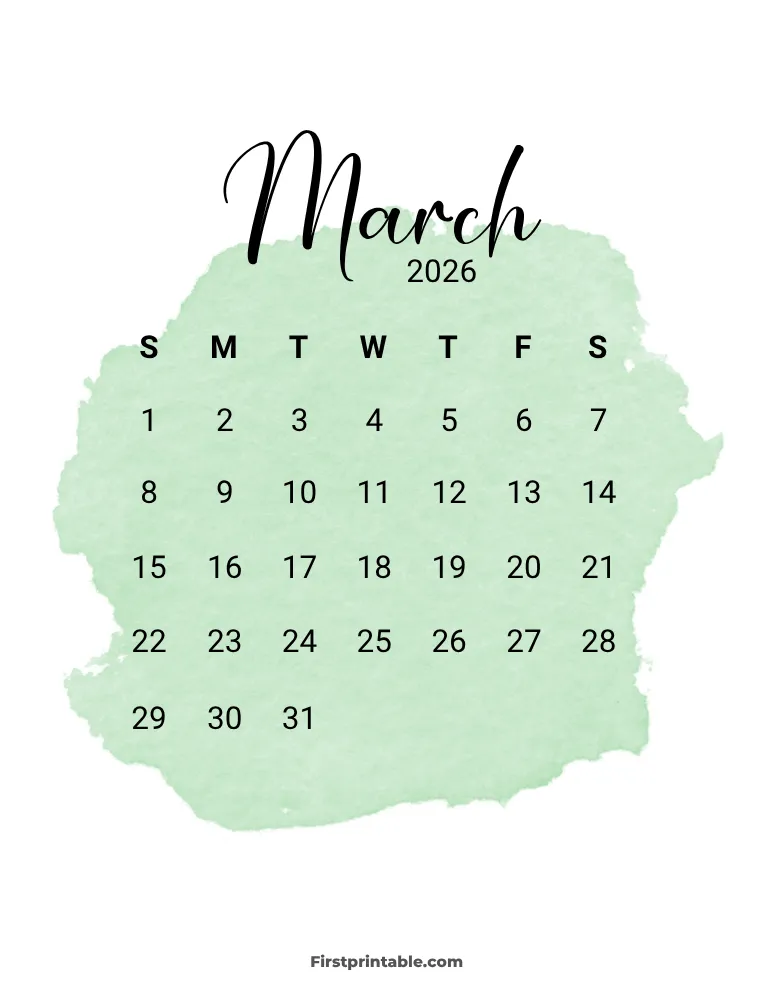 Printable March Calendar 2026 Template 11