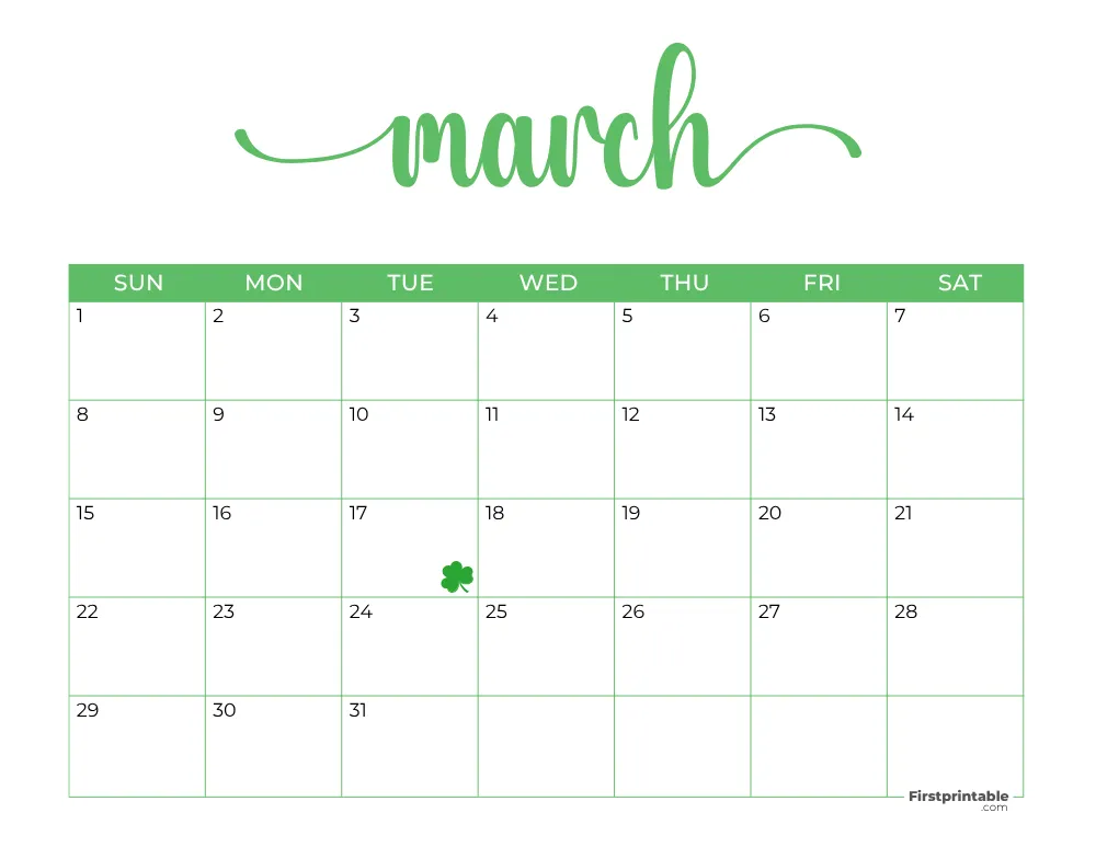 Printable March Calendar 2026 Template 21