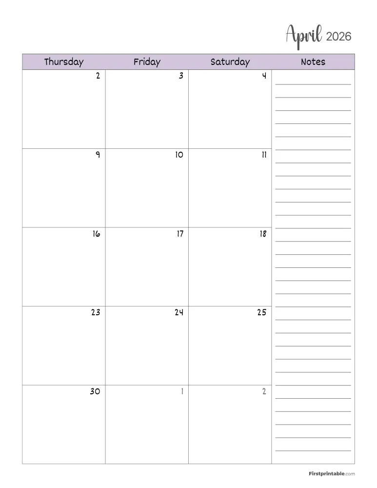 April 2026 Calendar Page 02